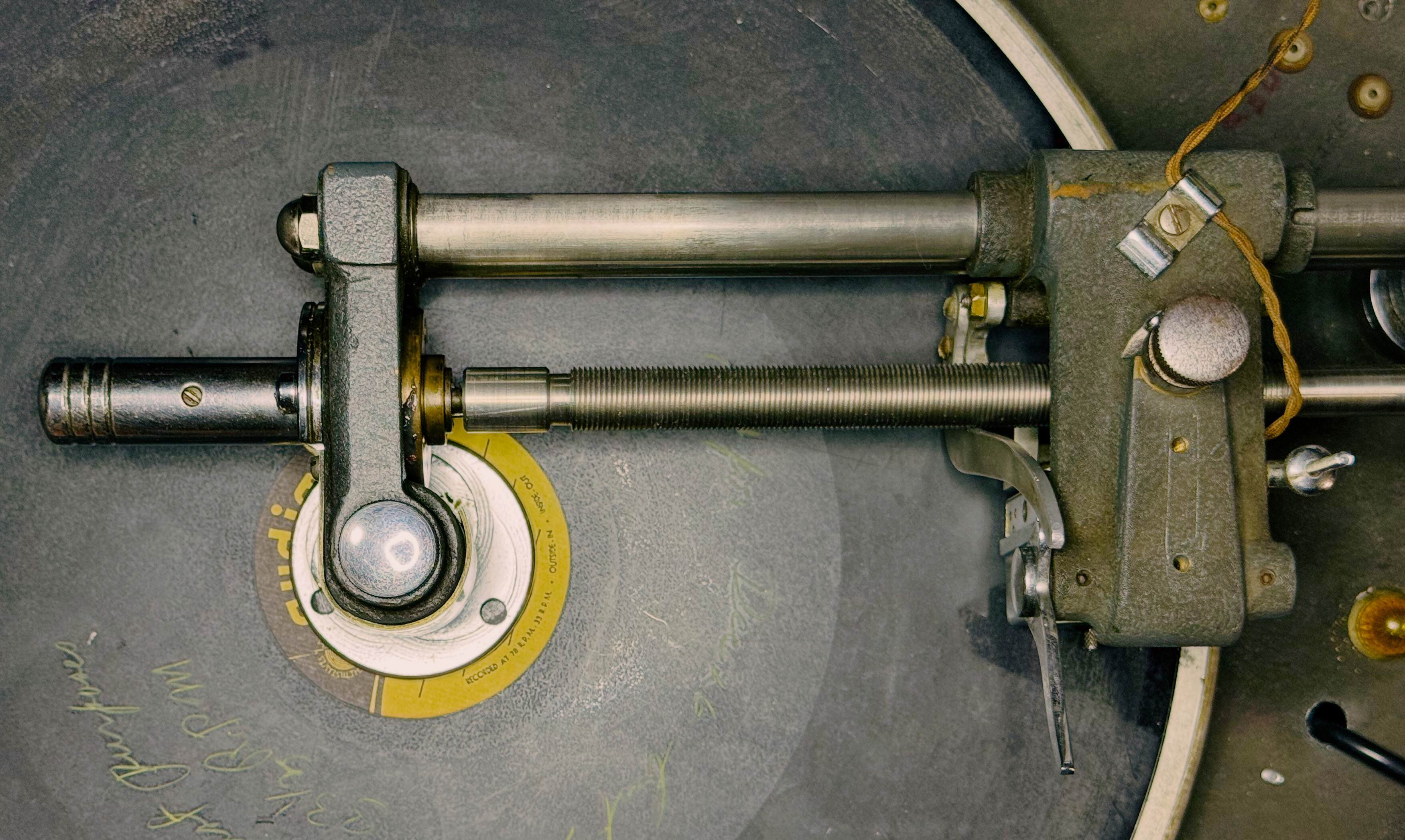 Lathe top down view